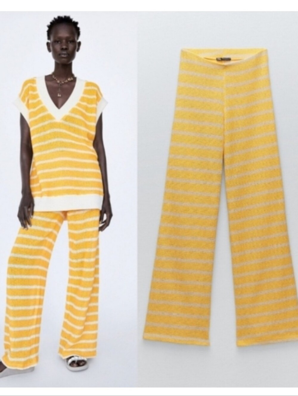 🆕️ Zara Knit Wide Leg Striped Beach Pants